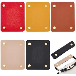 WADORN 5 Colors PU Leather Handbag Handle Wrap Cover, Tote Bag Handle Protector Luggage Bag Grip Protector Purse Shoulder Bag Padding with Snap Button for Suitcase Travel Bag Shopping Bag, 4x5.1 Inch