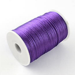 Honeyhandy Polyester Cords, Mauve, 2mm, about 98.42 yards(90m)/roll