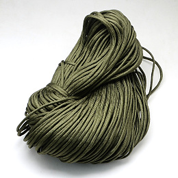 Honeyhandy 7 Inner Cores Polyester & Spandex Cord Ropes, Solid Color, for Rope Bracelets Making, Dark Olive Green, 4~5mm, about 109.36 yards(100m)/bundle, 420~500g/bundle