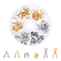 Unicraftale 304 Stainless Steel Pinch Bails & Snap on Bails, Golden & Stainless Steel Color, 60pcs/box