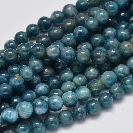 ARRICRAFT Round Natural Apatite Beads Strands, Grade AB+, 6mm, Hole: 1mm, about 64pcs/strand, 15.7 inches