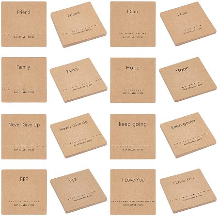 FINGERINSPIRE 80Pcs 8 Patterns Morse Code Necklace Bracelet Display Card Necklace Showing Card Jewelry Packaging Paper Card Handmade Item Peru Display Card with Hope, Family, Friend Word