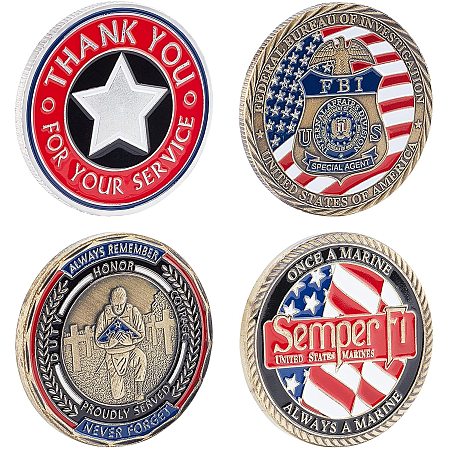 SUPERFINDINGS 3Pcs 3 Style 1.57x0.14Inch(4x0.35cm) Military Veterans Iron Challenge Coin Family Challenge Coin U.S. Army Challenge Coin Family Collection Item Appreciation Gift