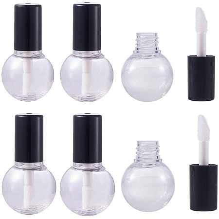 BENECREAT 12pcs 5ml Mini Plastic Lip Gloss Tube Refillable Lip Gloss Tubes with Rubber Inserts and Funnel, Light Bulb Shape