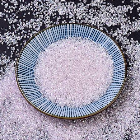 MIYUKI Delica Beads, Cylinder, Japanese Seed Beads, 11/0, (DB0082) Transparent Pale Pink AB, 1.3x1.6mm, Hole: 0.8mm; about 2000pcs/10g