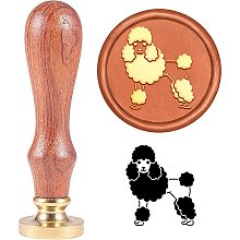 ARRICRAFT 1.2" Wax Seal Stamp Poodle Dog Pattern Sealing Wax Brass Head Wax Stamps Wooden Handle Vintage Sealing Stamp for Envelopes Greeting Cards Packing Letters Without Wax