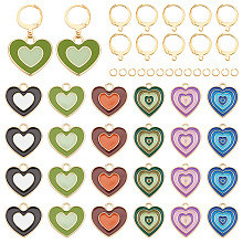 AHANDMAKER 12 Pairs DIY Heart Enamel Charm Earring Making Kit, Valentine's Day Heart Love Pendants Charms with Leverback Earring Hooks & Jump Rings for DIY Dangle Earrings Jewelry Making