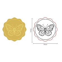 CRASPIRE Self Adhesive Gold Foil Embossed Stickers, Medal Decoration Sticker, Butterfly Pattern, 5x5cm