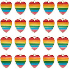 NBEADS 30 Pcs Heart Rainbow Charms, Heart Alloy Enamel Pendants LGBT Gay Pride Gift Colorful Heart Dangle Charms for LBGT Christmas Valentine's Day Jewelry Making Necklaces Bracelets