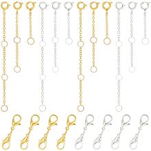 PandaHall Elite 60pcs Necklace Extenders 20pcs Double Lobster Claw Clasps Brass Extension Chains with Clasp Necklace Clasp Connector for DIY Jewelry Making Bracelet Anklets 1.2/2/3 inch