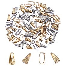 Honeyhandy 100Pcs 2 Colour 304 Stainless Steel Snap on Bails, Platinum & Golden, 8.5x3.5x4mm, 50pcs/colour