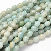 Arricraft Oval Natural Amazonite Bead Strands, 10x8mm, Hole: 1mm, about 39pcs/strand, 15.7 inches