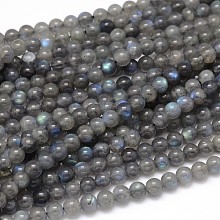 ARRICRAFT Natural Labradorite Round Bead Strands, Grade AA, 6mm, Hole: 1mm, about 63pcs/strand, 15.5 inches