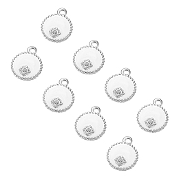 Unicraftale 304 Stainless Steel Pendant Rhinestone Settings, Flat Round, Stainless Steel Color, Fit for SS3(1.35~1.4mm) Rhinestone, 13x10x1.5mm, Hole: 1.6mm; 20pcs/box