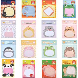 CHGCRAFT 32Pads 16 Styles Cartoon Animal Shape Memo Cute Sticky Notes to Do List Sticky Note for Note-Taking Office Home Students Gifts, Mixed Color