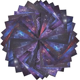 GORGECRAFT 100PCS Galaxy Scrapbook Paper 15x15cm Starry Sky Pattern Paper Pack Vintage Nebula Decorative Craft Paper Cardstock Pad for DIY Card Making Scrapbooking Photo Album Holiday Arts Decor