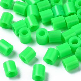 Honeyhandy PE Fuse Beads, DIY Melty Beads, Tube, Lime Green, 5x5mm, Hole: 3mm, about 8000pcs/500g