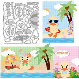 GLOBLELAND Summer Cute Ducks Cutting Dies Summer Die Cuts for DIY Scrapbooking Festival Greeting Cards Making Paper Cutting Album Envelope Decoration