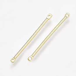 Honeyhandy Brass Links connectors, Real 18K Gold Plated, 30x2x1.5mm, Hole: 1mm