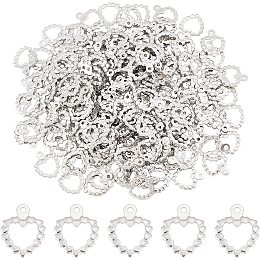 DICOSMETIC 200Pcs Stainless Steel Hollow Frame Charms Pendants Open Back Heart Shape Pendants with a Loop for Crafts Earring Necklace DIY Jewelry Making