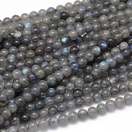 ARRICRAFT Natural Labradorite Round Bead Strands, Grade AA, 6mm, Hole: 1mm, about 63pcs/strand, 15.5 inches