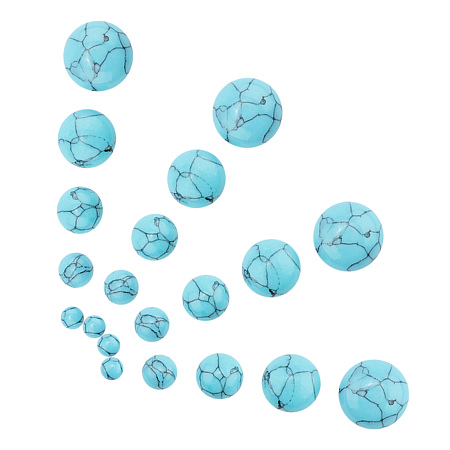 SUNNYCLUE Synthetic Turquoise Cabochons, Dyed, Half Round/Dome, 4~12x2~4.5mm; 100pcs/box
