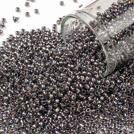 TOHO Round Seed Beads, Japanese Seed Beads, (992) Gilt Lined Light Montana Blue, 11/0, 2.2mm, Hole: 0.8mm, about 1110pcs/10g