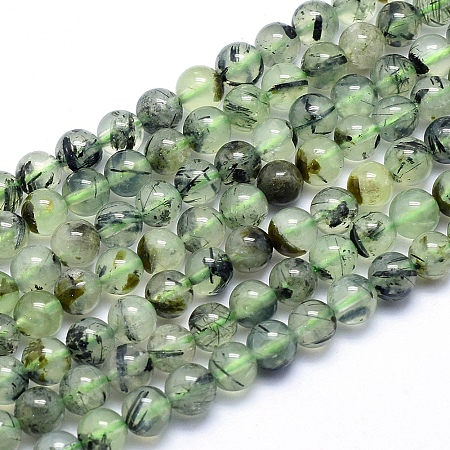 Arricraft Natural Prehnite Beads Strands, Round, 6mm, Hole: 1mm, about 66pcs/strand, 15.5 inches(39.5cm)
