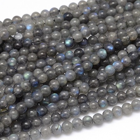 ARRICRAFT Natural Labradorite Round Bead Strands, Grade AA, 6mm, Hole: 1mm, about 63pcs/strand, 15.5 inches