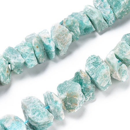 Arricraft Natural Amazonite Beads Strands, Rough Raw Stone, Nuggets, 13~21x5~13mm, Hole: 1.2mm, about 23~24pcs/strand, 7.87 inches~8.26  inches(20~21cm)