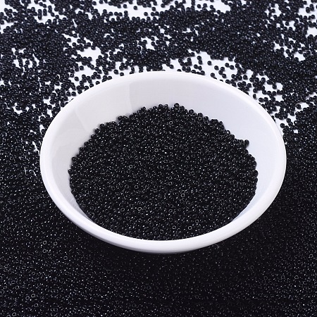 MIYUKI Round Rocailles Beads, Japanese Seed Beads, 11/0, (RR401) Black, 11/0, 2x1.3mm, Hole: 0.8mm, about 5500pcs/50g