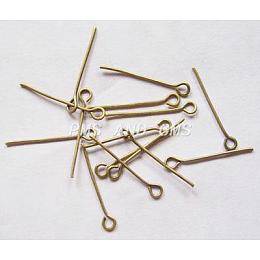 Honeyhandy Iron Eye Pin, Cadmium Free & Nickel Free & Lead Free, Antique Bronze, 20x0.7mm, Hole: 2mm, about 970pcs/100g