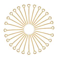 ARRICRAFT 200pcs Golden Plated Brass Eye pins Jewelry Making Findings, 20x0.7mm, Hole: 2mm