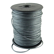 Honeyhandy Korean Waxed Polyester Cord, Slate Gray, 2~3mm, about 93yards/roll