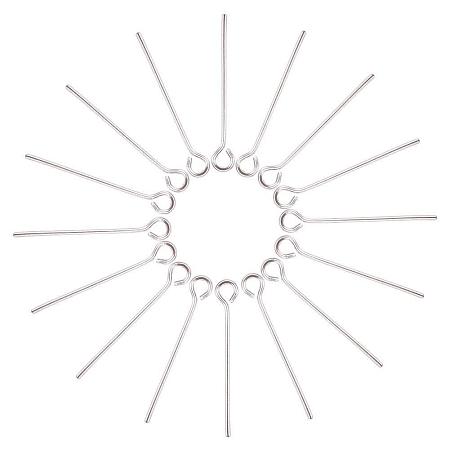 ARRICRAFT 500pcs Silver Plated Brass Eye pins Jewelry Making Findings, 20x0.7mm, Hole: 2mm