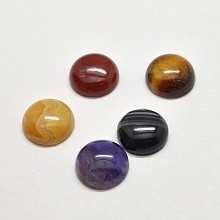 Honeyhandy Natural Gemstone Cabochons, Half Round/Dome, Mixed Stone, 20x7mm