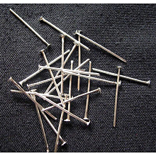 Honeyhandy Iron Flat Head Pins, Cadmium Free & Lead Free, Platinum Color, Size: about 0.75~0.8mm thick(20 Gauge), 2.0cm long, Head: 2mm