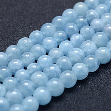 ARRICRAFT Natural Aquamarine Beads Strands, Grade A+, Round, 6mm, Hole: 1mm, about 67pcs/strand, 15.7 inches(40cm)