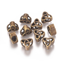 Honeyhandy Alloy Beads, Trinity Knot/Triquetra, Irish, Antique Bronze, 11x12x7mm, Hole: 5x6mm