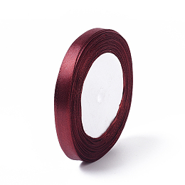 Honeyhandy 3/8 inch(10mm) Dark Red Satin Ribbon for Hairbow DIY Party Decoration, 25yards/roll(22.86m/roll)