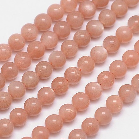 Arricraft Natural Sunstone Beads Strands, Grade AA, Round, 6mm, Hole: 1mm, about 66pcs/strand, 15.5 inches