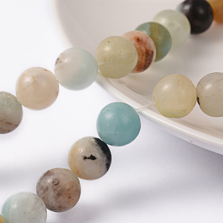 Arricraft Natural Amazonite Beads Strands, Round, 8mm, Hole: 1mm, about 47pcs/strand, 15.5 inches