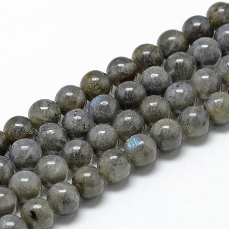 ARRICRAFT Natural Labradorite Beads Strands, Round, 8~9mm, Hole: 1mm, about 45~48pcs/strand, 15.7 inches