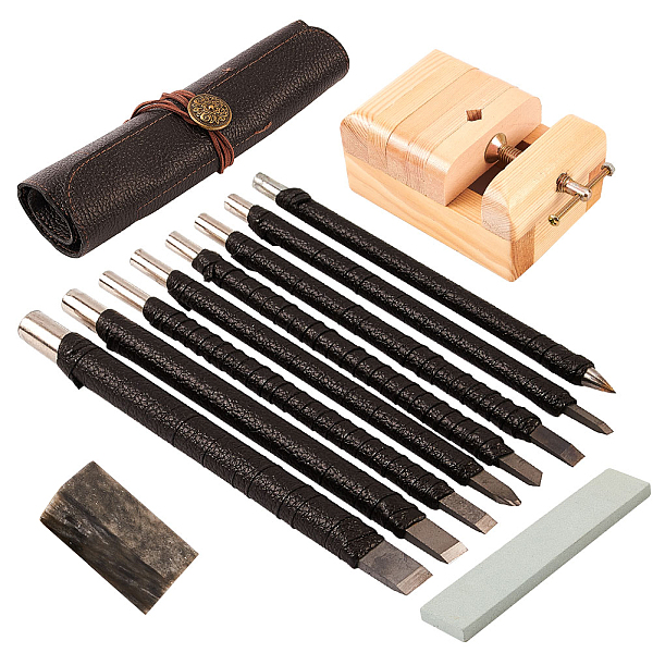 8pcs Steel Gravers Chisel Stone Seal Craft Wood hand Carving Engraving Tools