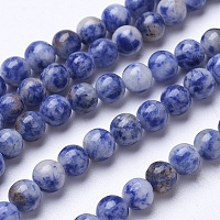 Arricraft Natural Blue Spot Jasper Beads Strands, Round, 6mm, Hole: 1mm, about 60pcs/strand, 15.15 inches