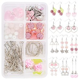 SUNNYCLUE DIY Earrings Making Kits, include Brass Linking Rings & Earring Hooks, Alloy Enamel & Acrylic & Glass & Resin Pendants, Quartz Beads