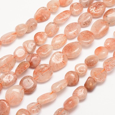Arricraft Natural Sunstone Bead Strands, Nuggets, 3~14x3~14mm, Hole: 1mm, about 15.35 inches