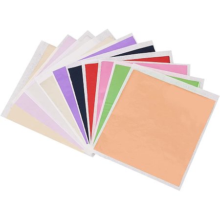 Olycraft Foil Paper, For Arts, Gilding Crafting, Square, Mixed Color, 78x82mm; 10 colors, 15pcs/color, 150pcs/set
