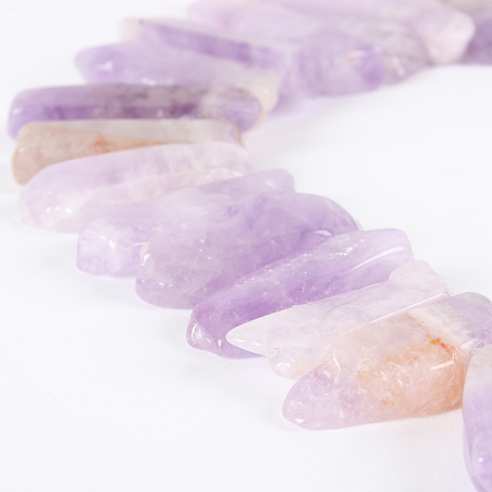 Arricraft Natural Amethyst Gemstone Bead Strands, Rough Nuggets, 17~53x6~18x4~10mm, Hole: 2mm, about 35~41pcs/strand, 15.75 inches
