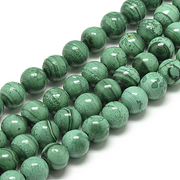 ARRICRAFT Natural Malachite Beads Strands, Round, 8mm, Hole: 1mm, about 50pcs/strand, 15.7 inches